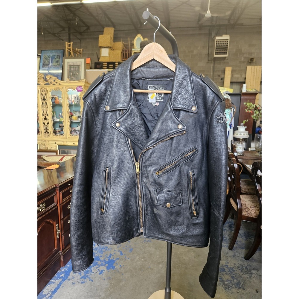Vintage California Creations Leather Harley D Jacket RARE Lace Sides Size 46